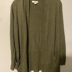 Croft & Barrow Olive Cardigan Sweater